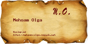 Mehsam Olga névjegykártya